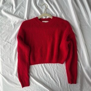 Elodie red ribbed cropped sweater